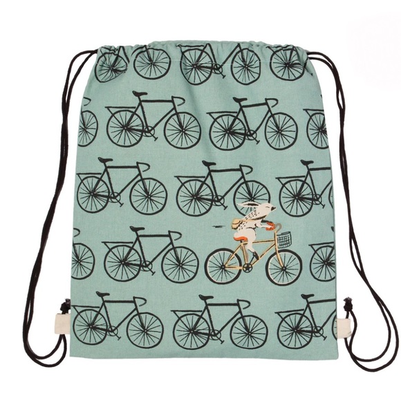 bicycle lovers gift-“Wild Rider” design sketchbook & cotton canvas backpack-NWT - Picture 3 of 16